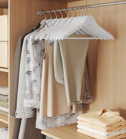 Rootz Clothes Hangers - Garment Holders - Wardrobe Organizers - Durable Birch Wood - 43cm x 21cm x 0.8cm