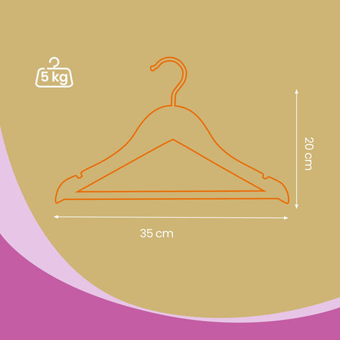 Rootz Children's Hanger Set - Maple Wood Hangers - Clothes Holder - Space-Saver - 35x20x1.2 cm - Chrome Hooks - White