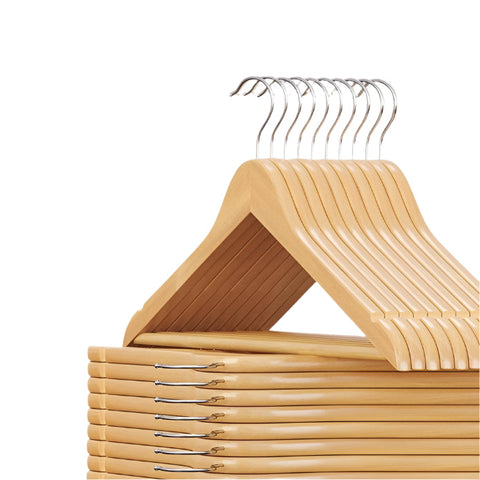 Rootz Wooden Hanger Set - Clothes Hanger - Solid Wood Bracket - Durable Design - 44.5 x 1.2 x 23 cm