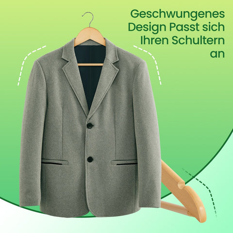 Rootz Wooden Hanger Set - Clothes Hanger - Solid Wood Bracket - Durable Design - 44.5 x 1.2 x 23 cm