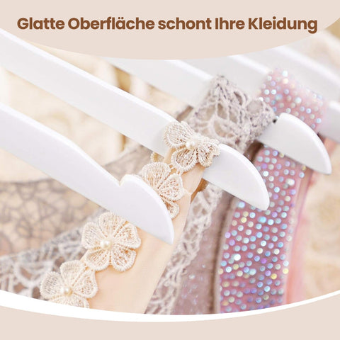 Rootz 20 Pack Wooden Clothes Hangers - Maple Wood - Coat Hangers - Anti-Scratch Design - 44cm x 1.2cm x 23.5cm - Durable & Rotatable Hook