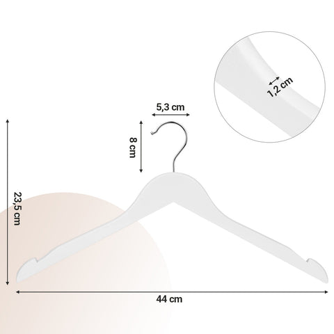 Rootz 20 Pack Wooden Clothes Hangers - Maple Wood - Coat Hangers - Anti-Scratch Design - 44cm x 1.2cm x 23.5cm - Durable & Rotatable Hook