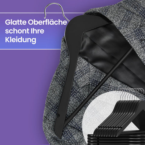 Rootz Wooden Hanger Set of 20 - Solid Wood Hangers - Clothes Hangers - Maple Wood - 44.5cm x 23cm x 1.2cm