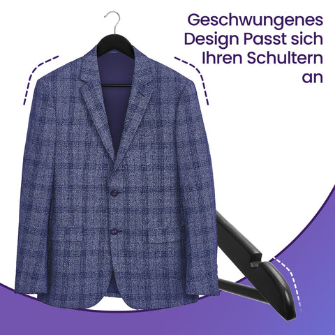 Rootz Wooden Hanger Set of 20 - Solid Wood Hangers - Clothes Hangers - Maple Wood - 44.5cm x 23cm x 1.2cm