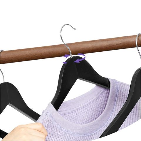 Rootz Wooden Hanger Set of 20 - Solid Wood Hangers - Clothes Hangers - Maple Wood - 44.5cm x 23cm x 1.2cm