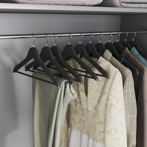 Rootz 10 Set Wooden Hangers - Clothes Holders - Wardrobe Organizers - Smooth Finish - 44.5cm x 1.2cm x 23cm