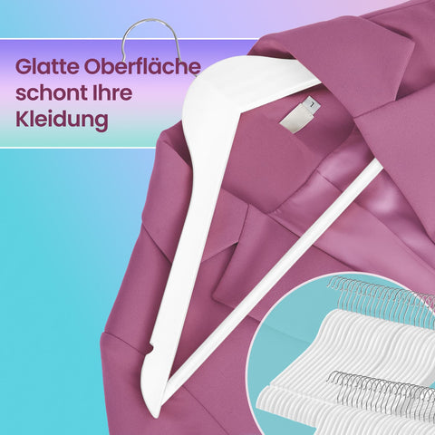 Rootz 50s Set Wooden Clothes Hangers - Coat Hangers - Garment Hangers - Solid Maple Wood - 44.5cm x 23cm x 1.2cm