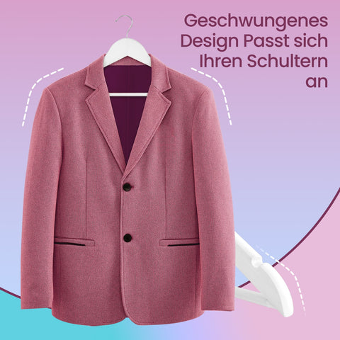 Rootz 50s Set Wooden Clothes Hangers - Coat Hangers - Garment Hangers - Solid Maple Wood - 44.5cm x 23cm x 1.2cm