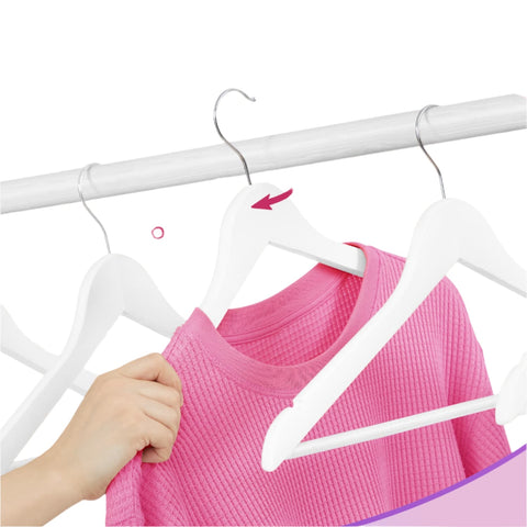 Rootz 50s Set Wooden Clothes Hangers - Coat Hangers - Garment Hangers - Solid Maple Wood - 44.5cm x 23cm x 1.2cm