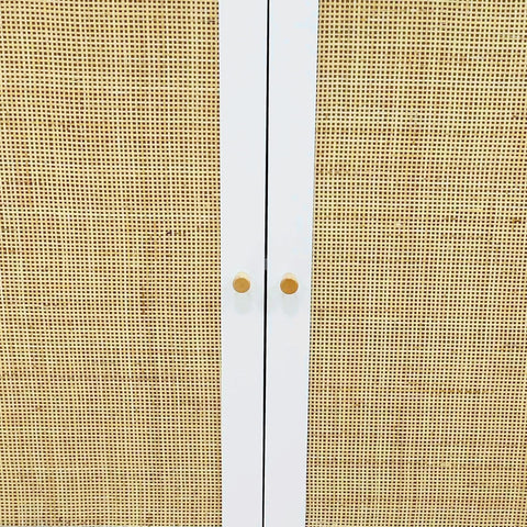 Rootz Buffet Storage Cabinet - High Storage Furniture - Rattan Front Cabinet - Bohemian Design - 80cm x 40cm x 85cm