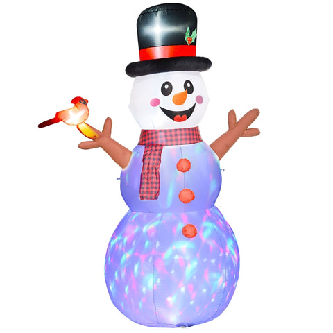 Rootz Inflatable Snowman Christmas Decor - Festive Ornament - Weatherproof Decoration - LED Lit - 165cm x 100cm x 240cm