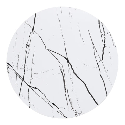 Rootz Luxurious Coffee Table Set - Marble Look - Elegant Nesting Tables - Adds Style - 70x70x45cm & 50x50x40cm - Gold Frame - L-shaped Design