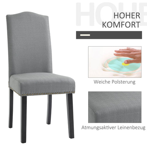 Rootz Dining Chairs Set of 2 - Kitchen Chairs - Upholstered Dining Seats - Elegant Nail Head Moldings - Exceptional Comfort - 47W x 63.5D x 103.5H cm