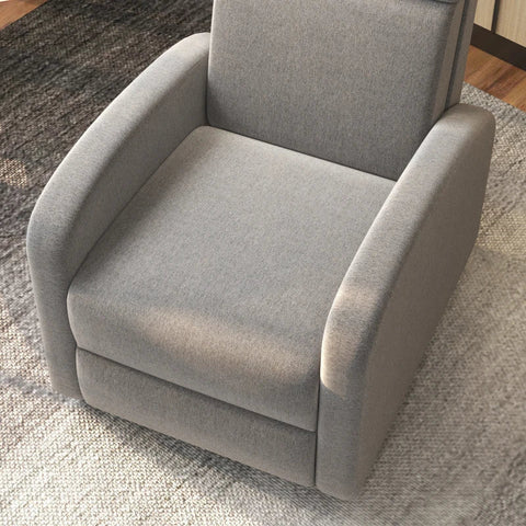 Rootz Tv Armchair - Fold-out Footrest - Recliner Tv Chair - Tiltable Up To 160° - Relax Chair - Soft Fabric - High-density Pocket - Living Room - Multi-layer Board - Gray - 64L x 86W x 102H cm