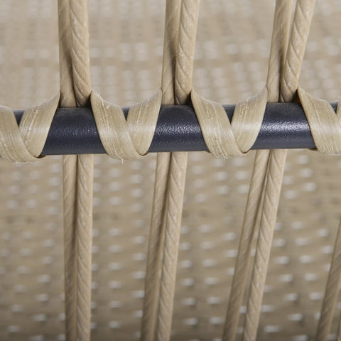 Rootz Rattan Sofa Set - Outdoor Furniture - Patio Set - Optimal Comfort - Double Sofa 125x77x82cm, Lounger 137x68x82cm, Table 49x49x47cm