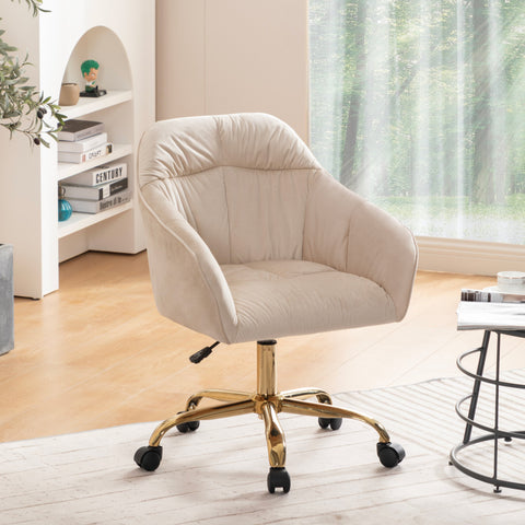Rootz Height Adjustable Swivel Chair - Rotatable Seat - Velvet Office Chair - Maximum Comfort - 44cm x 55cm x 91cm