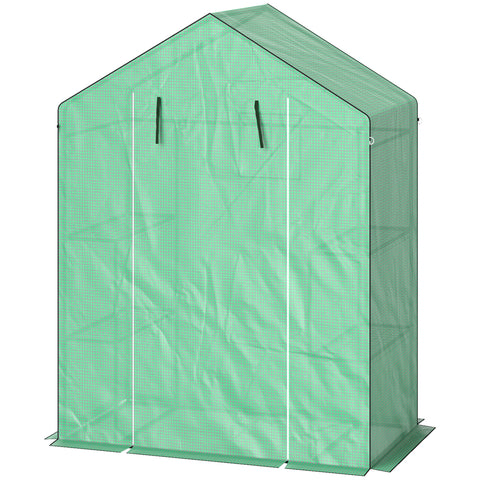 Rootz Walk-In Greenhouse with Shelves - Mini-Greenhouse - UV-Resistant - Optimal Temperature Control - 143l x 74b x 190h cm