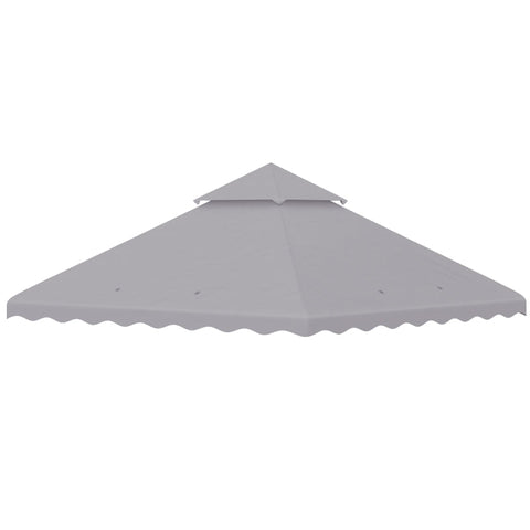 Rootz Gazebo Replacement Roof - Ventilation Canopy - Water Drainage - Holes Polyester - Light Gray - 295L x 295W cm