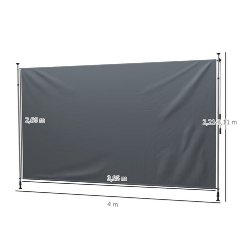 Rootz Klemmmarkise Joint Arm Awning - Outdoor Awning - Sun Protection - UPF30+ Coating - 400cm x 221-311cm