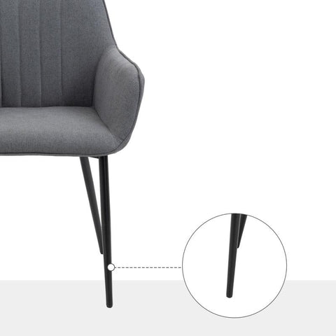 Rootz Set of 6 Upholstered Chairs - Dining Seats - Ergonomic Armchairs - Comfort & Stability - 59.5cm x 56.5cm x 81cm