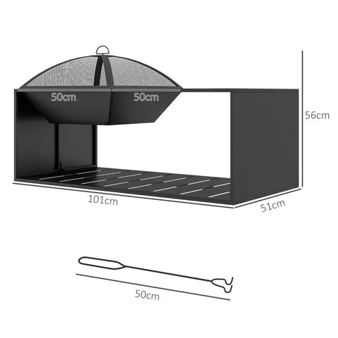 Rootz BBQ Grill - 4 Main Burners - Side Hooks - 1 Warming Plate - Side Table - Bottom Shelf - Spice Rack - Galvanized Steel - Stainless Steel - Black-silver - 135L x 53W x 101H cm
