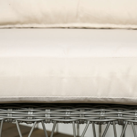 Rootz 4-Part Garden Furniture Set - Outdoor Sofa - Rattan Look with Cushions - Comfort & Style - Sofa 116x72x81cm, Armchair 62x72x81cm, Table 100x54x42cm