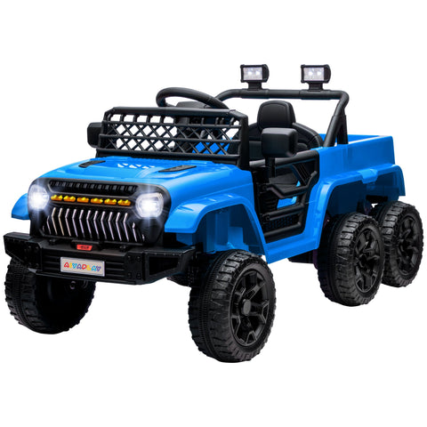 Rootz 12V Electric Kids Car with Trailer - Ride-On Vehicle - Motorized Car - Safe Rides - 122L x 62.5W x 65H cm, Ages 3-8, Light Blue