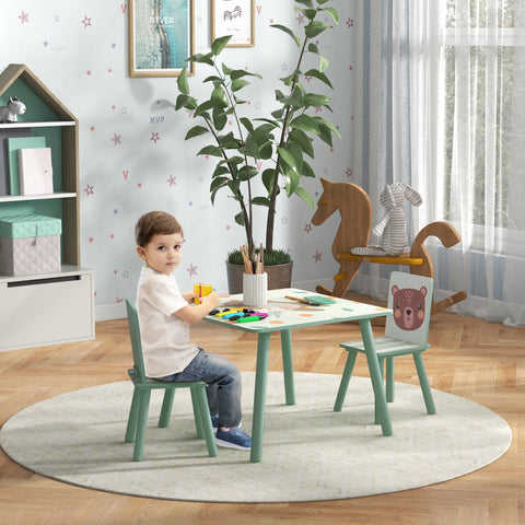 Rootz Kids Table & Chair Set - Children's Furniture - Playroom Seating - Safe Design - Table: 60x60x44cm, Chair: 26.5x26.5x50cm