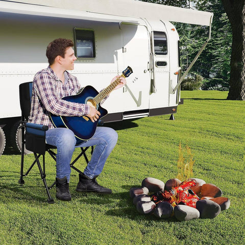 Rootz Fishing Chair - Portable Folding Camping Chair - Outdoor Beach Chair - Oxford Fabric - 62cm x 93cm x 61cm