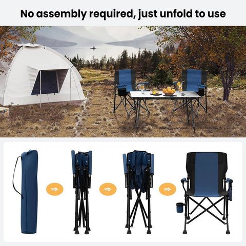 Rootz Fishing Chair - Portable Folding Camping Chair - Outdoor Beach Chair - Oxford Fabric - 62cm x 93cm x 61cm