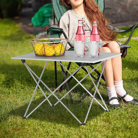 Rootz Aluminum Camping Table - Foldable - Ultra Light - Easy to Carry with Bag - 46cm x 40cm x 56cm