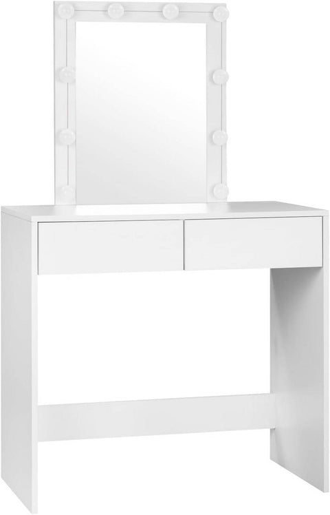 Rootz Adjustable LED Light Dressing Table - Vanity Desk - Makeup Station - Brightness Control - Ample Storage - Durable Build - 80cm x 132.5cm x 39.5cm