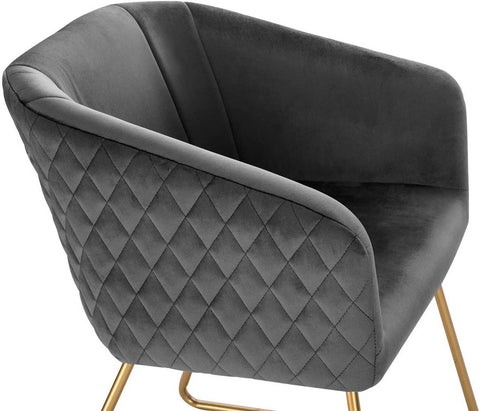 Rootz Velvet Dining Chair - Elegant Chair - Comfortable Seating - Ergonomic Design - Sturdy and Durable - Floor Protection - 43cm x 41cm x 76.5cm