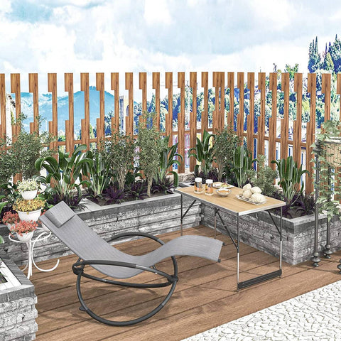 Rootz Adjustable Folding Camping Table - Portable Picnic Table - Compact Outdoor Table - Aluminum Frame - 60cm x 73/80/86.5/94cm