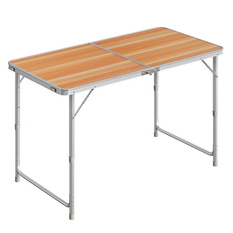 Rootz Adjustable Camping Table - Folding Picnic Table - Lightweight MDF Table - 3 Height Settings - 60 x 55/62/70 x 120 cm - Durable & Portable