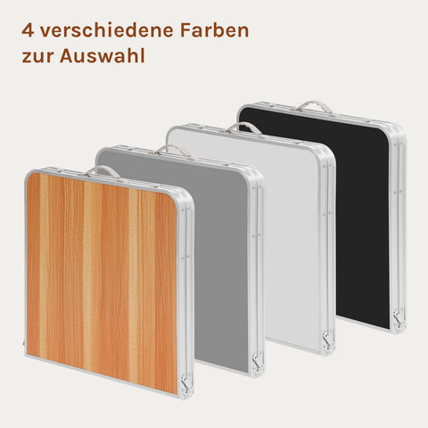 Rootz Adjustable Camping Table - Folding Picnic Table - Lightweight MDF Table - 3 Height Settings - 60 x 55/62/70 x 120 cm - Durable & Portable