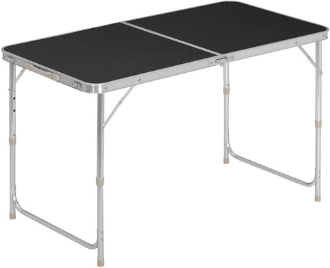 Rootz Camping Table - Folding Table - Garden Table - Height Adjustable - Aluminum Alloy - 60cm x 120cm x 70cm - Space Saving & Stable Design