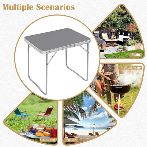 Rootz Folding Camping Table - Ultralight Camp Table - Portable Picnic Table - Rustproof - 70cm x 60cm x 50cm