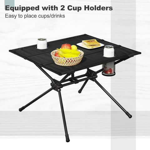 Rootz Portable Folding Camping Table - Beach Table - Outdoor Picnic Table - Oxford Fabric - 63cm x 43cm x 56cm