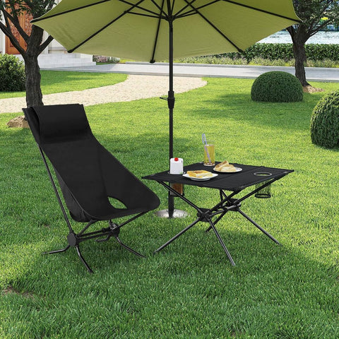 Rootz Portable Folding Camping Table - Beach Table - Outdoor Picnic Table - Oxford Fabric - 63cm x 43cm x 56cm