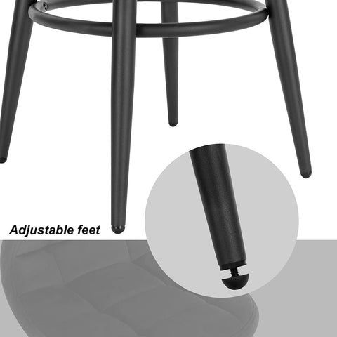 Rootz Velvet-Covered Bar Stool - Counter Stool - Kitchen Stool - Plush Comfort - Sturdy Metal Frame - Easy Assembly - 84cm x 39cm x 31cm