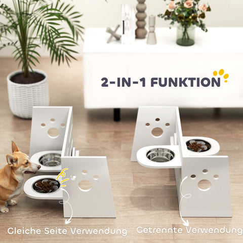 Rootz Adjustable Dog Feeding Station - Food Bowls - Pet Feeders - Digestion Support - 63cm x 58.5cm x 40cm