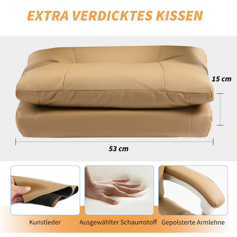 Rootz Ergonomic Desk Chair - Office Chair with Lumbar Support - Swivel Chair - Footrest - Light Brown - 65cm x 76cm x 113-121cm