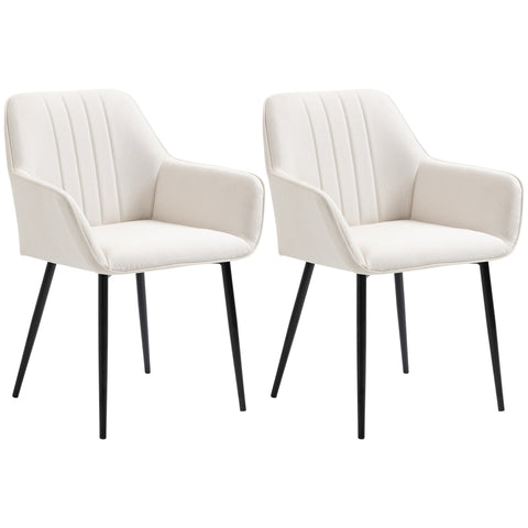 Rootz Dining Room Chairs Set - Visitor Chairs - Scandinavian Design - Ergonomic Comfort - 59.5cm x 56.5cm x 81cm - White