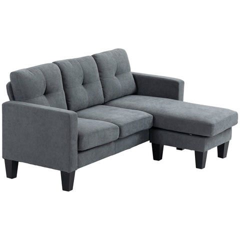 Rootz Corner Sofa 3-Seater - Chaiselongue - Modular Couch - High Comfort - 186cm x 130cm x 84cm