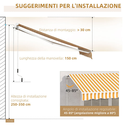 Rootz Extendable Awning - Terrace Awning - Balcony Sunshade - UV Protection - 295cm x 245cm