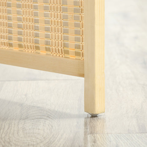 Rootz Bamboo Room Divider - Privacy Screen - Zen Partition - Foldable with Shelves - 180cm x 1.9cm x 180cm