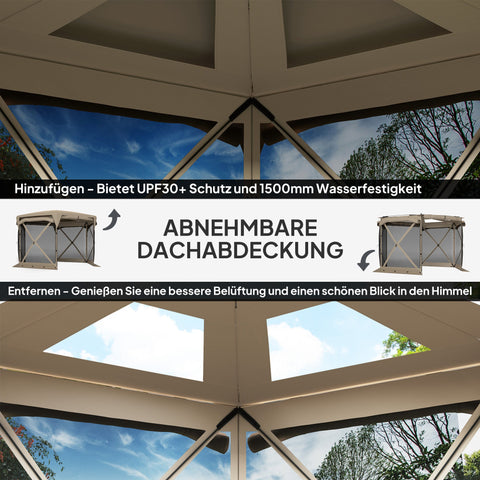 Rootz 3 x 3.5 Pop-Up Garden Tent - Pavilion - Gazebo - UPF30+ Protection - 345cm x 300cm x 210cm