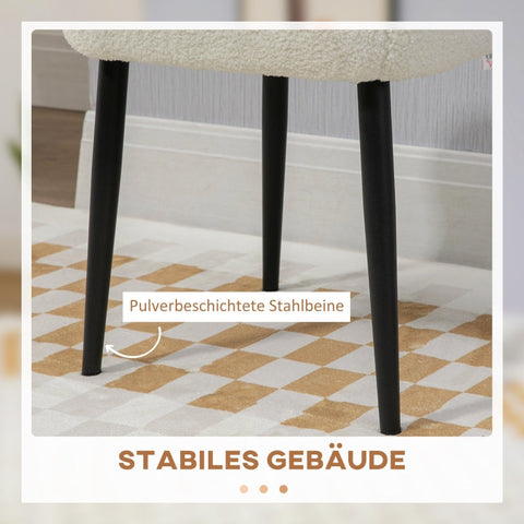 Rootz Cashmere Look Footstool - Cream White - Accent Chair - Additional Seating - Elegance and Comfort - 42cm x 42cm x 47cm