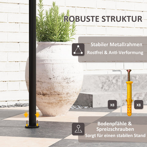 Rootz Grill Pavilion - Garden Shelter - Outdoor Canopy - Weather-Protection - 242x149x248cm - Perfect for Safe and Smoke-free Grilling!